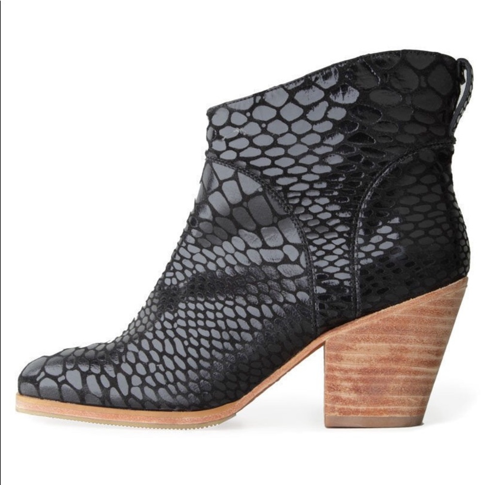 Rachel Comey leather/croc-embossed bootie Used